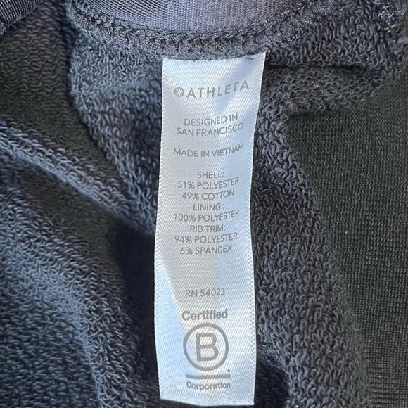 ATHLETA BLACK LONG SLEEVE TRIUMPH LUXE SHINE HOODIE SWEATSHIRT DRESS Sz XS - Picture 14 of 14